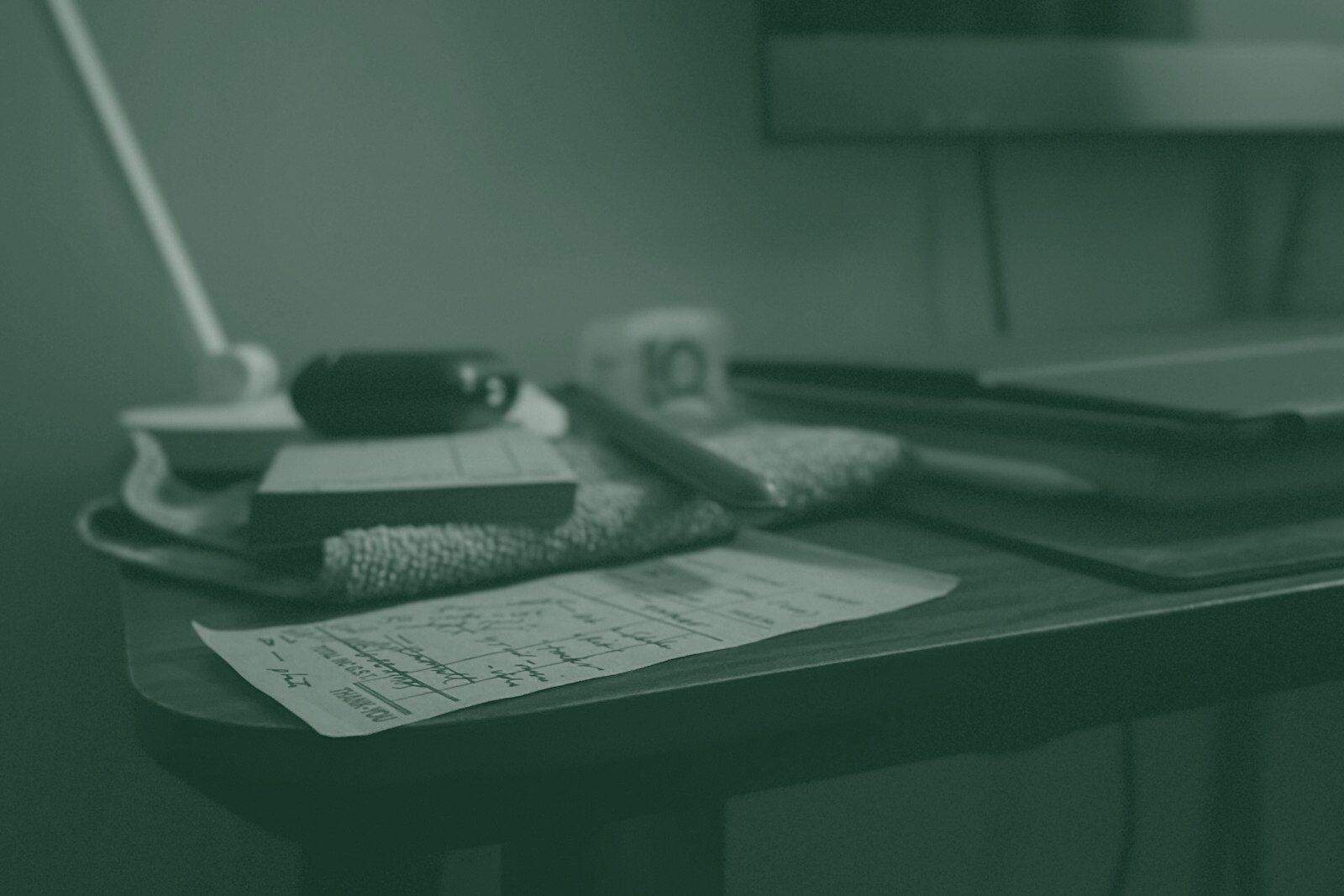 brown wooden handle on brown wooden table